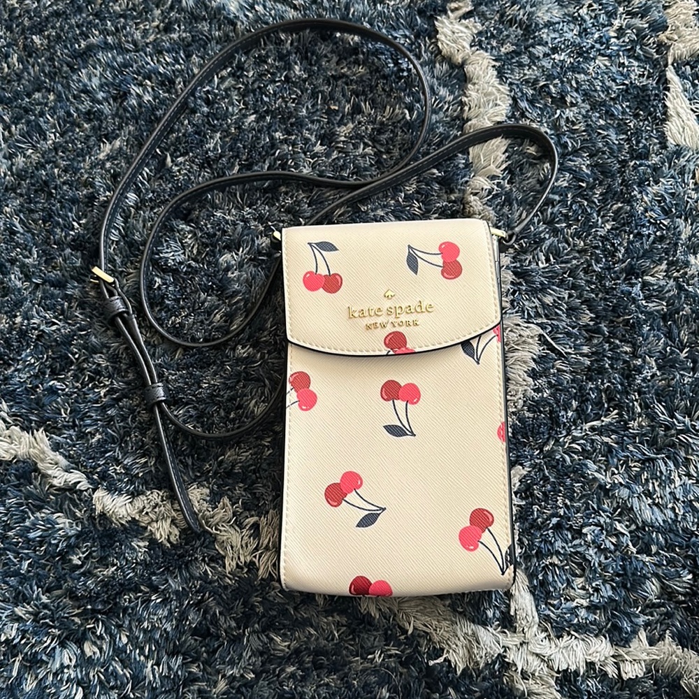 Kate Spade Dancing Cherries Print Cream Crossbody